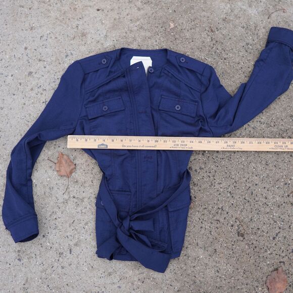 Anthropologie Hei Hei Navy Belted Utility Anorak Jacket XS Military Style - Picture 9 of 10